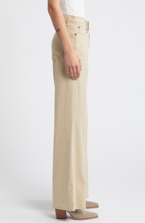 Shop Askk Ny Juniper Linen Blend Wide Leg Pants In Khaki Linen