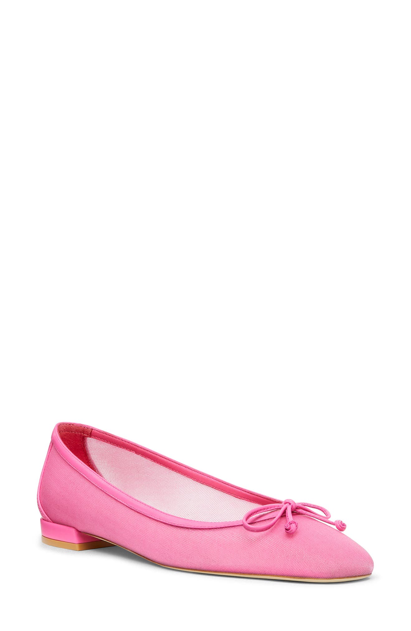 Stuart Weitzman Women's Arabella Mesh Bow Ballet Flats In Pink