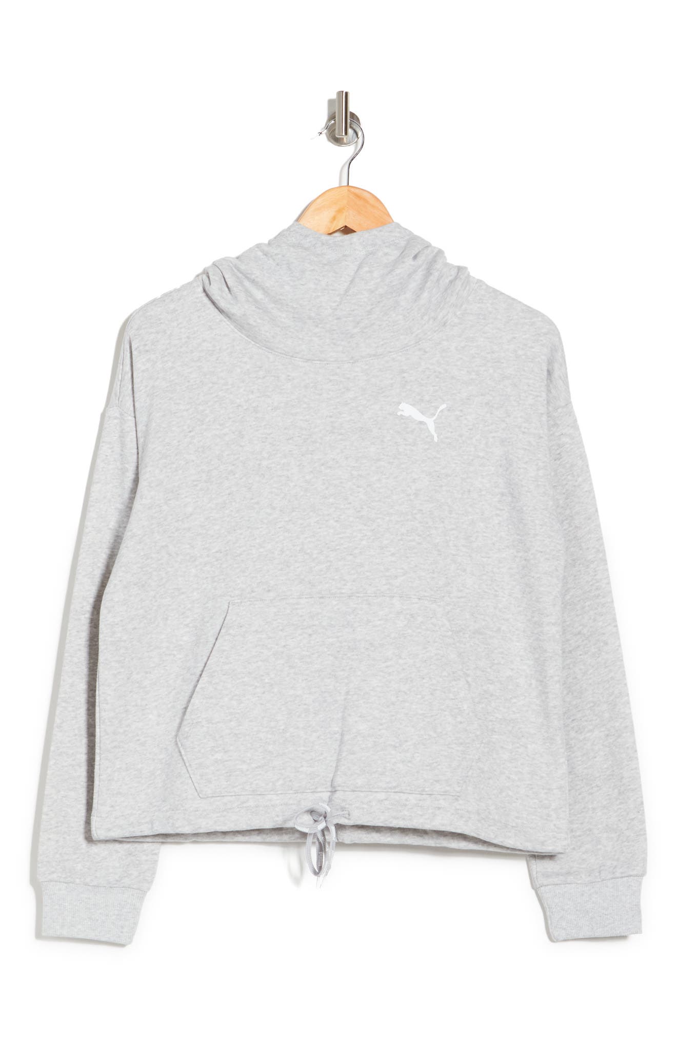 Puma Elite Cowl Neck Hoodie in Light Grey Heather at Nordstrom Rack, Size Large
