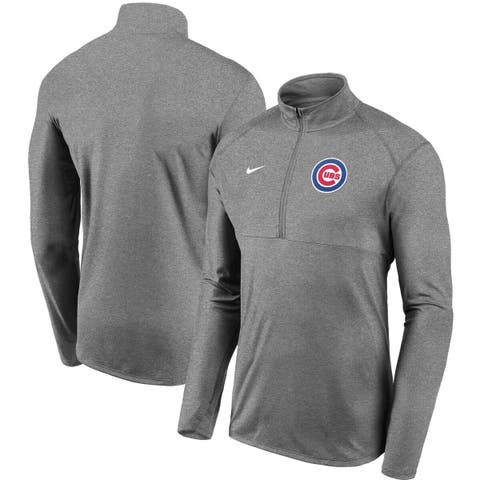 Men's Fanatics Branded Heathered Gray Chicago Cubs Iconic Team Element Speckled Ringer T-Shirt