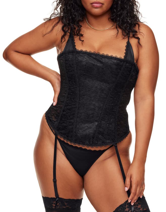 Shop Adore Me Vira Corset & G-string Set In Black