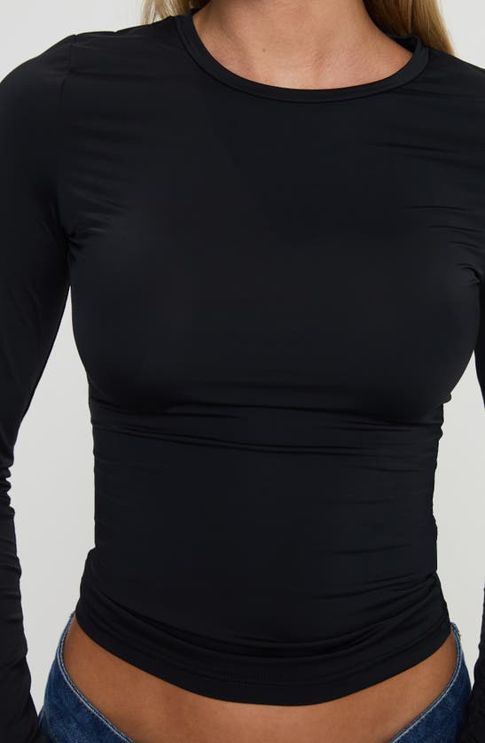 Princess Polly Arnim Crop Long Sleeve Top In Black