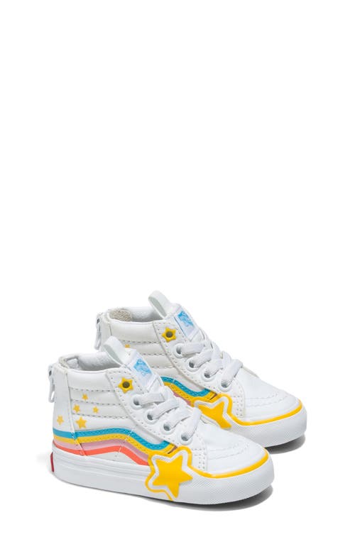 Vans Kids' Sk8-hi Rainbow Star Sneaker In White