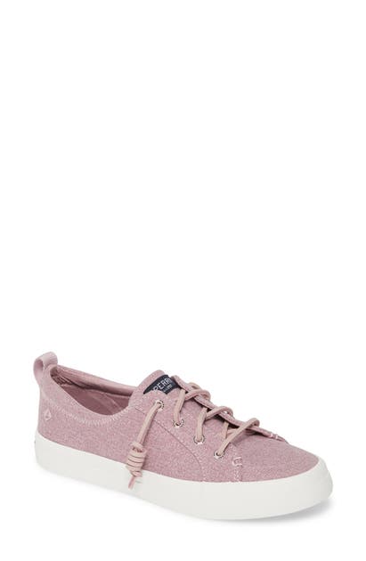 Sperry Crest Vibe Sneaker In Lilac Sparkle Chambray Fabric
