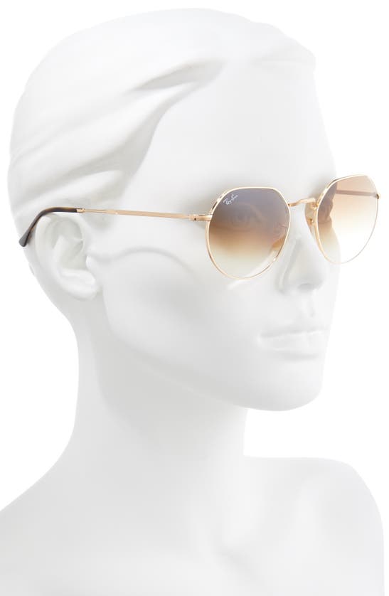 Shop Ray Ban Jack 53mm Gradient Sunglasses In Arista / Clear Gradient Brown