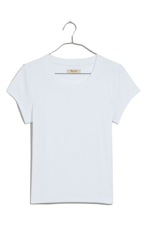 Madewell Brightside Rib T-Shirt in Eyelet White