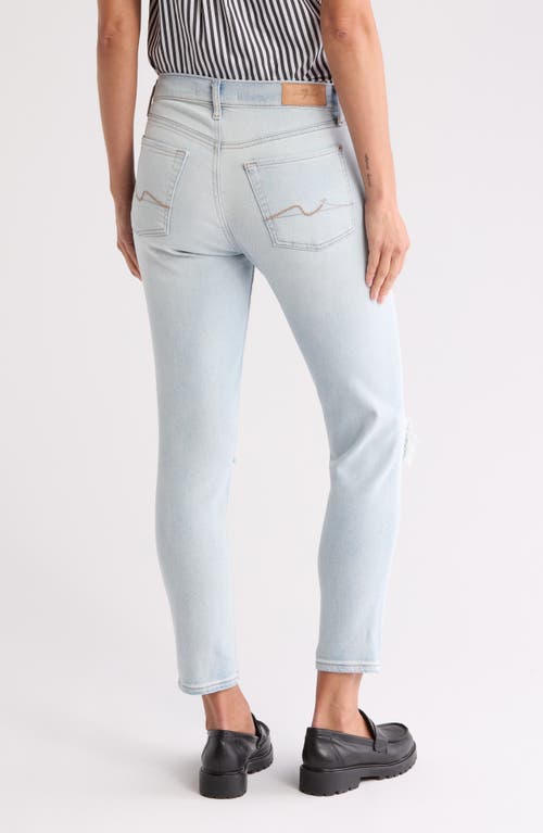 7 For All Mankind Josefina Ripped Straight Leg Crop Jeans In Lv Sandlwd