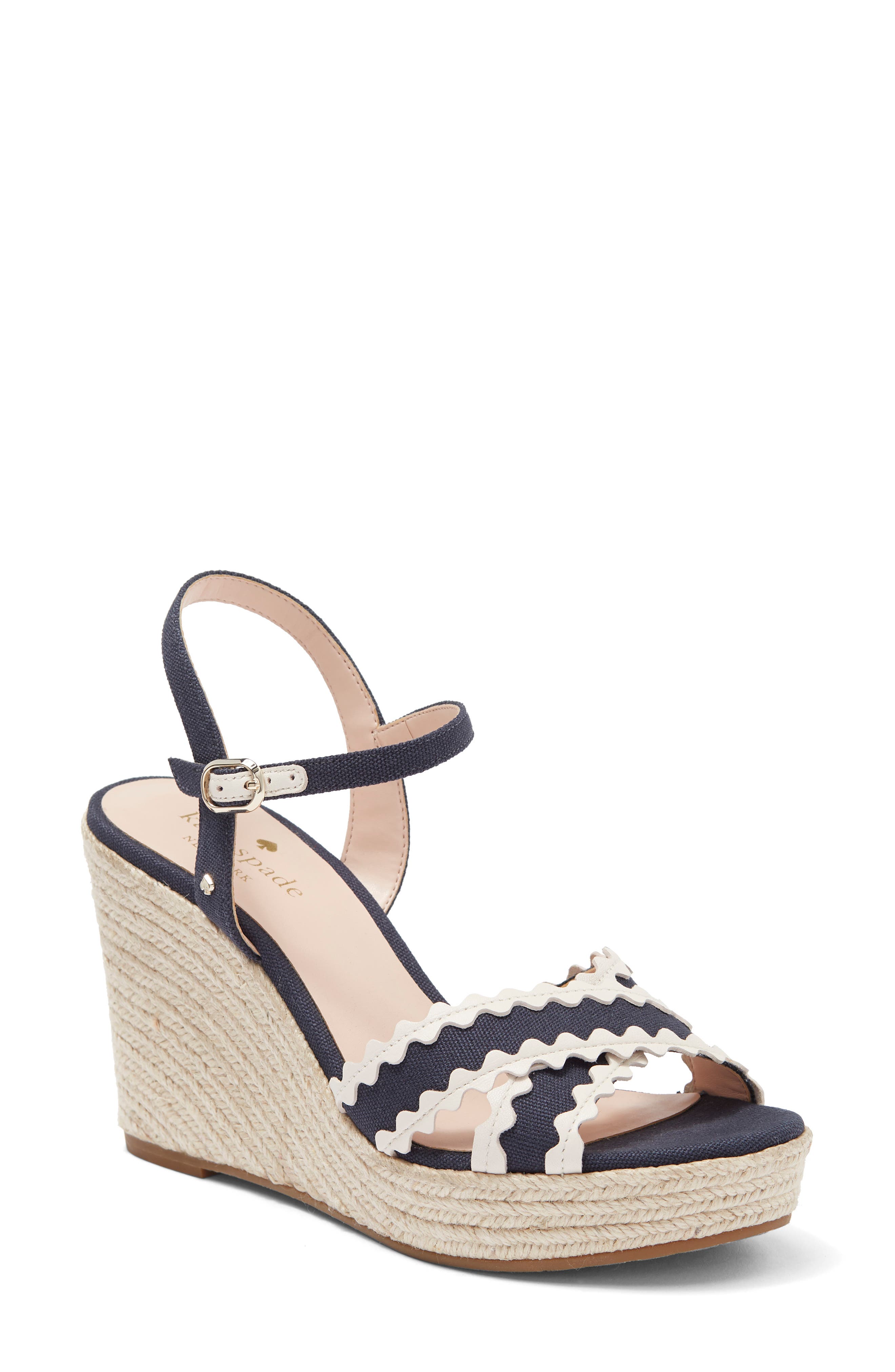 kate spade navy wedges