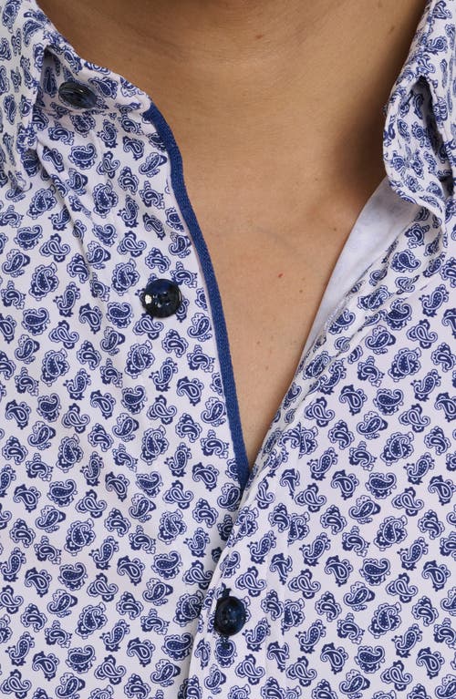 Shop Robert Graham Harlan Paisley Slim Fit Stretch Button-up Shirt In Blue