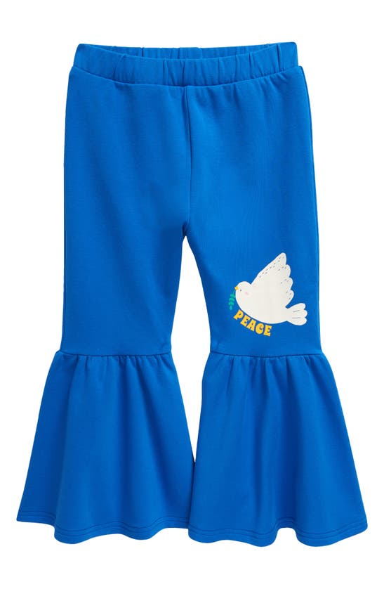 Shop Rock Your Baby Kids' Peace Dove Flare Pants In Blue