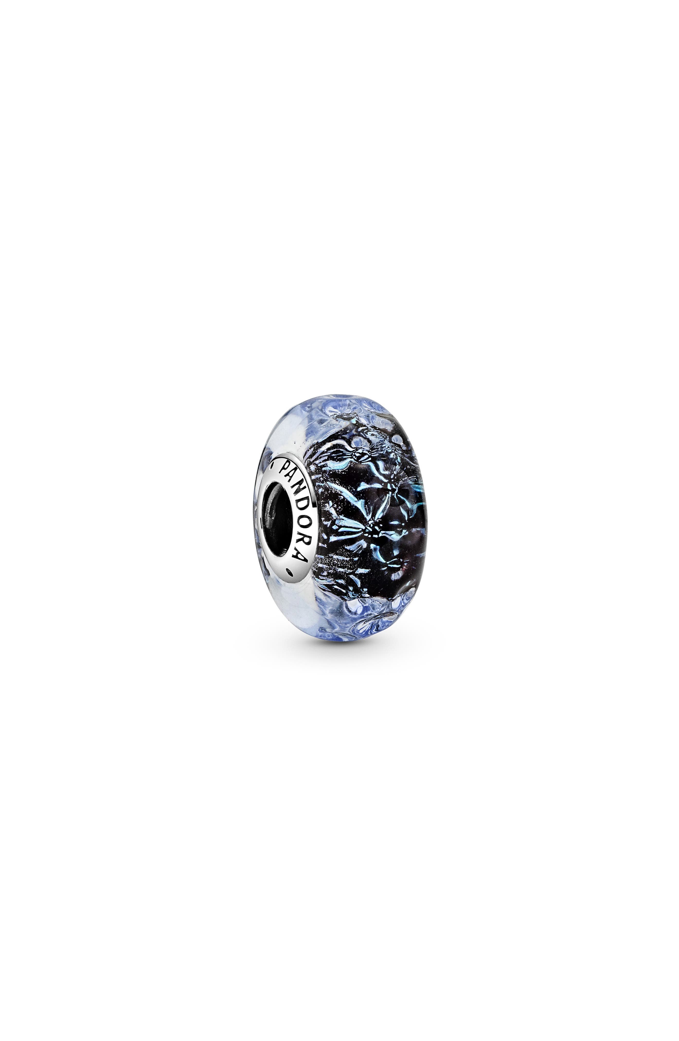 PANDORA Wavy Dark Blue Murano Glass Ocean Charm at Nordstrom