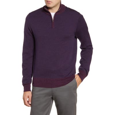 Bonobos Slim Fit Merino Wool Quarter Zip Pullover, Blue