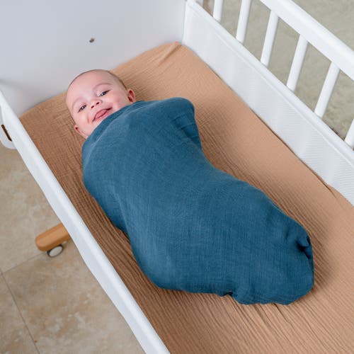 Comfy Cubs Muslin Swaddle Blanket, 1 Pack In Neptune