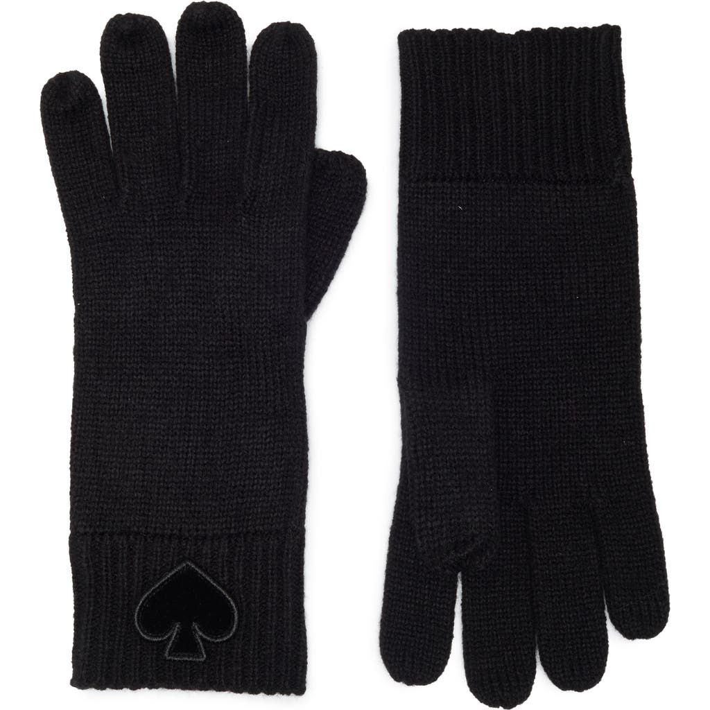 Kate Spade New York Flocked Spade Gloves In Black