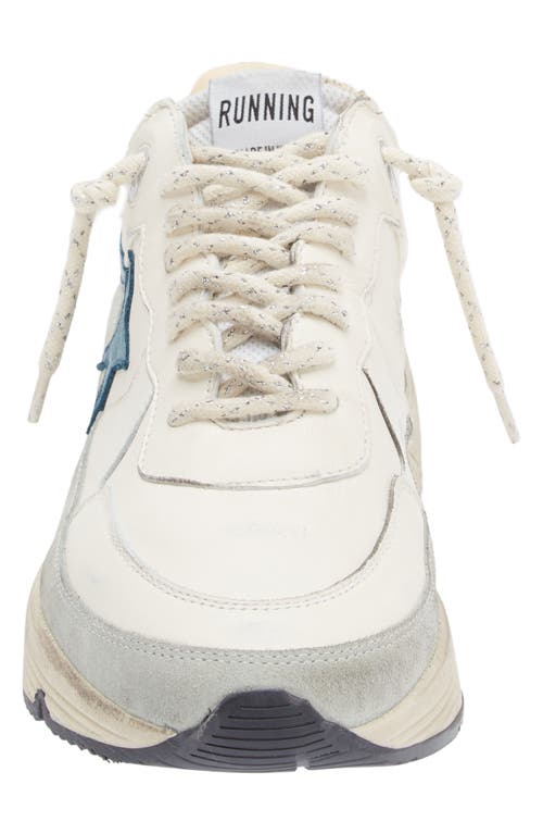 Golden Goose Running Sneakers In White Leather And Fabric In White/petroleum/ice