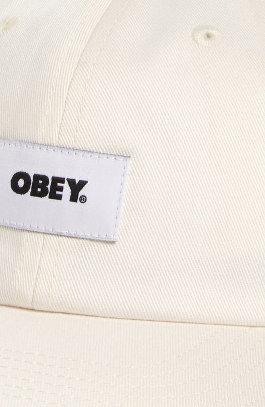 Shop Obey Bold Label Organic Cotton Baseball Cap In Unbleached