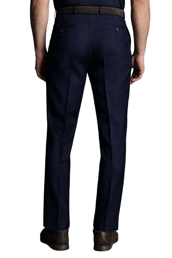 Shop Charles Tyrwhitt Slim Fit Natural Stretch Birdseye Suit Trouser In Indigo Blue