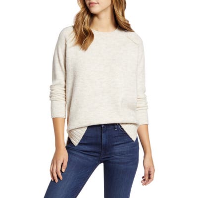 Caslon Cozy Crewneck Sweater, Beige