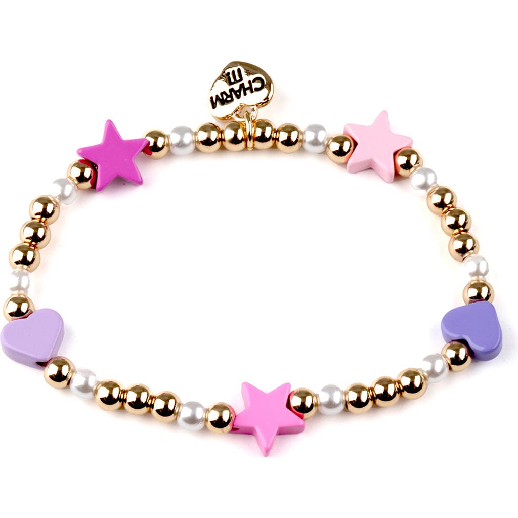 Charm It !® Kids' Beaded Star Bracelet In Gold Multi