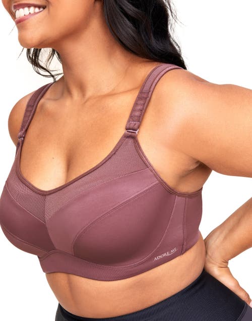 Shop Adore Me Maho High-impact Sports Bra In Dark Brown