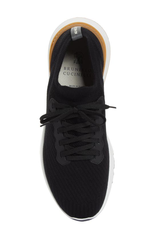 Shop Brunello Cucinelli Knit Sneaker In Black