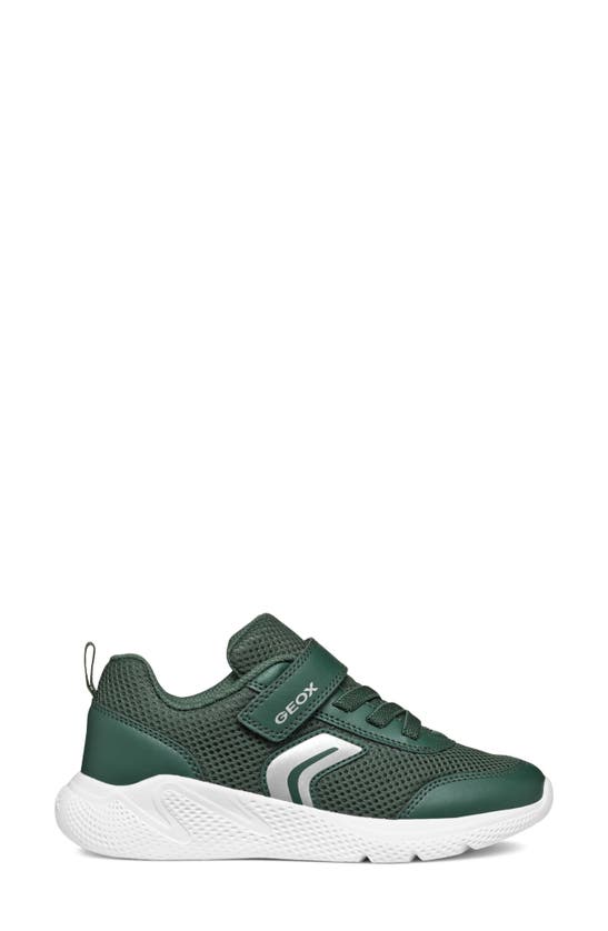 Shop Geox Kids' Sprintye Sneaker In Dark Green