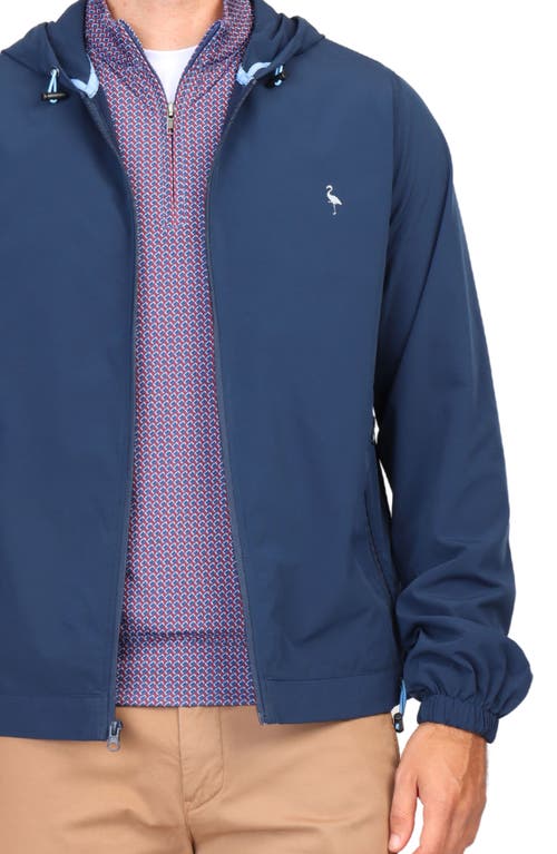 Tailorbyrd Hooded Performance Jacket In Navy