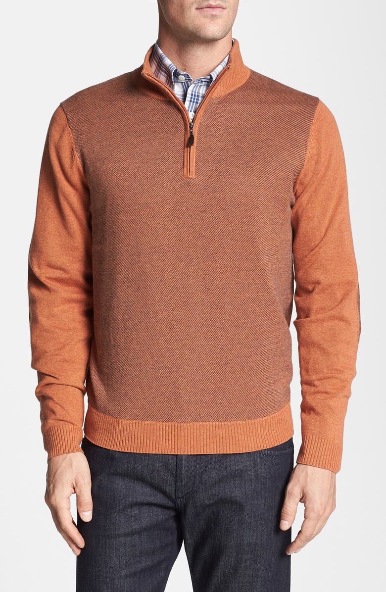 Robert Talbott Jacquard Quarter Zip Sweater | Nordstrom