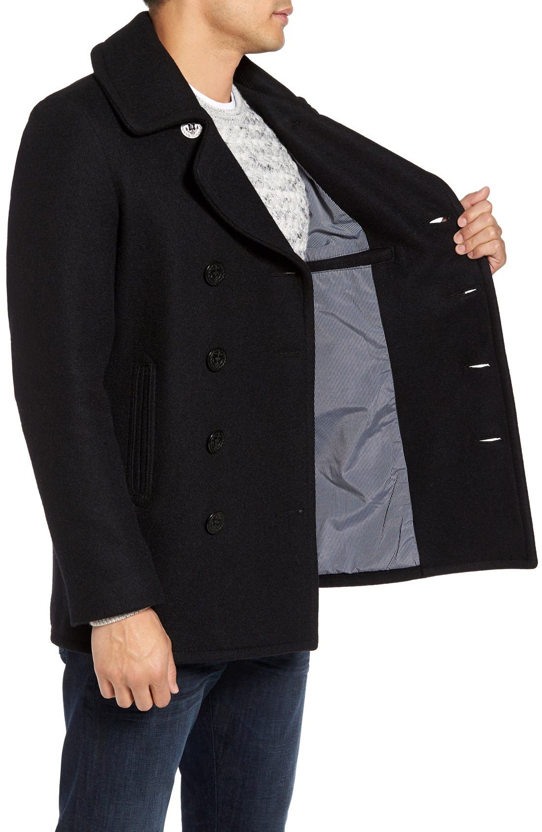 schott single breasted pea coat