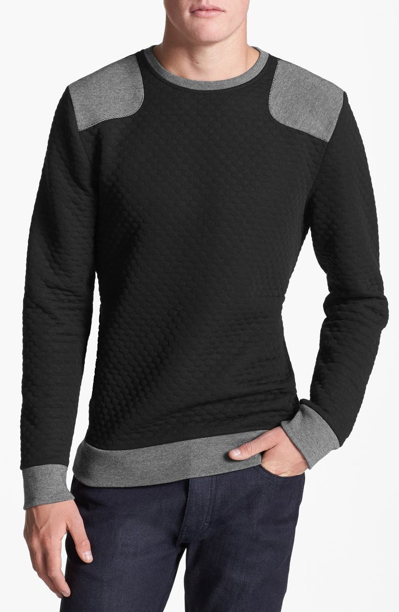 Topman Quilted Crewneck Sweatshirt | Nordstrom