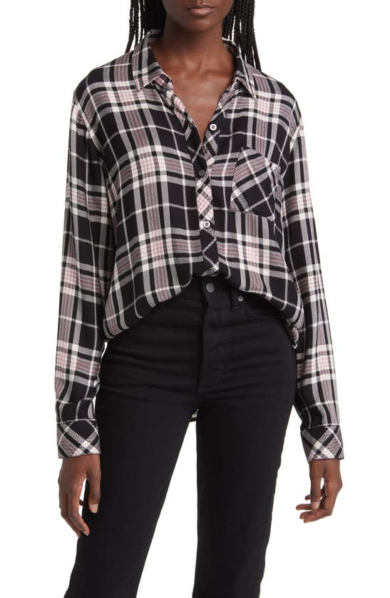 Shop Rails Hunter Button-up Shirt In Onyx Rose Gold