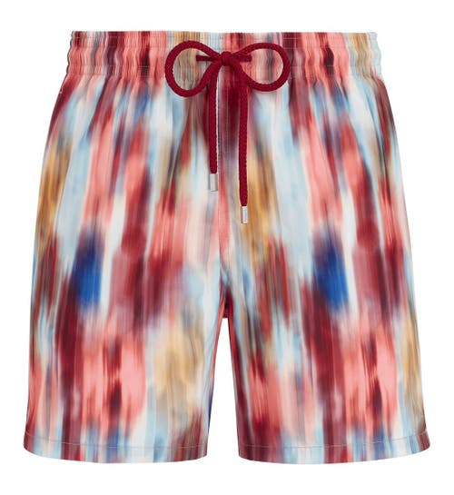 Shop Vilebrequin Ikat Flowers Ultra-light And Packable Swim Trunks In Multicolor