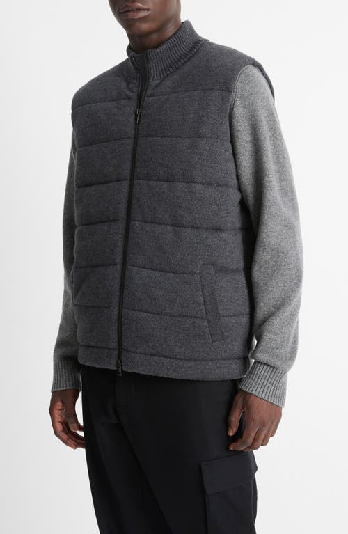 VINCE VINCE QUILTED WOOL KNIT VEST 