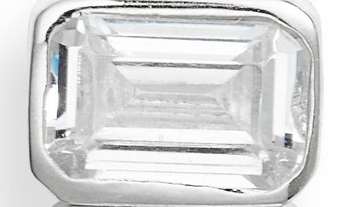 Shymi Emerald Cut Drop Earrings In Silver/white