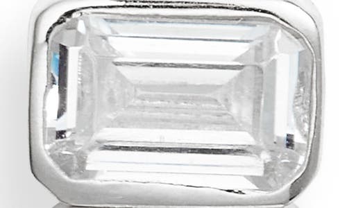 Shop Shymi Emerald Cut Drop Earrings In Silver/white