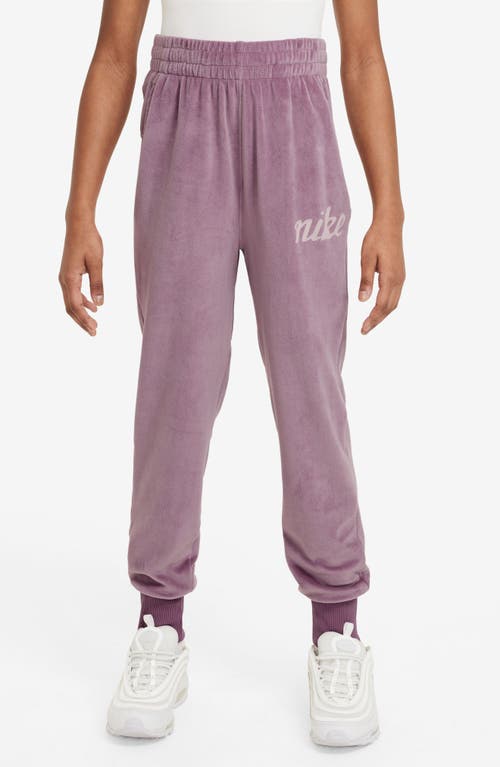 Shop Nike Kids' Sportswear Velour Joggers In Plum Dust/platinum Violet