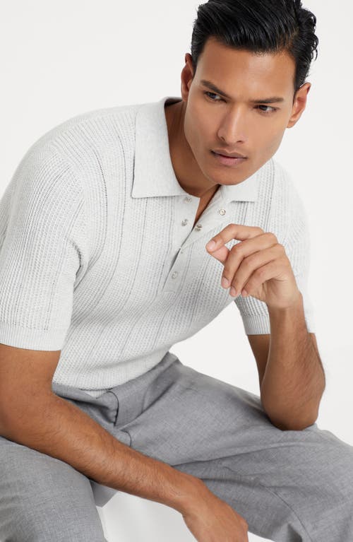 Shop Brunello Cucinelli Polo-style Sweater In Light Grey