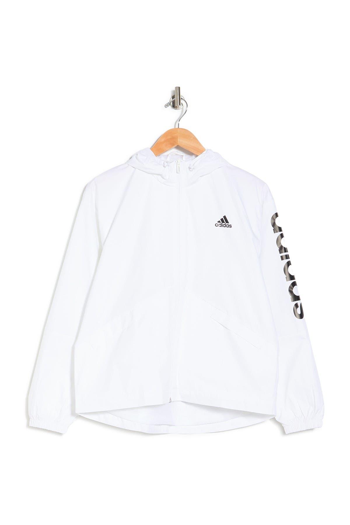 adidas linear windbreaker white