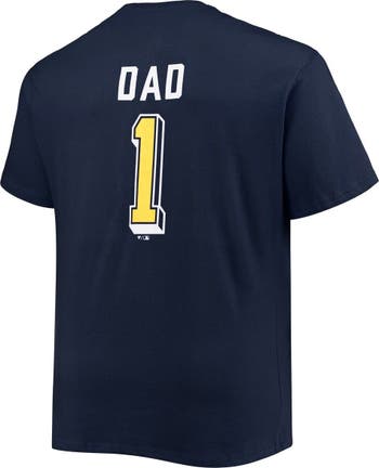 PROFILE Men's Navy Milwaukee Brewers Big & Tall Father's Day #1 Dad T-Shirt