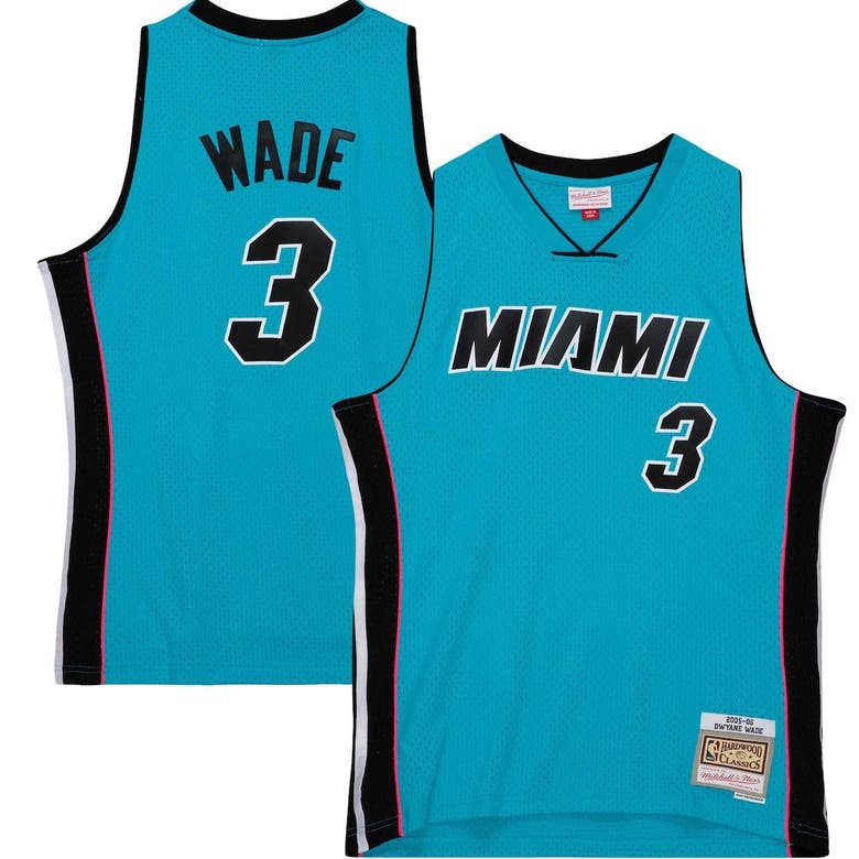 Mitchell & Ness Dwyane Wade Blue Miami Heat Hardwood Classics 2005/06  Tropical Swingman Jersey