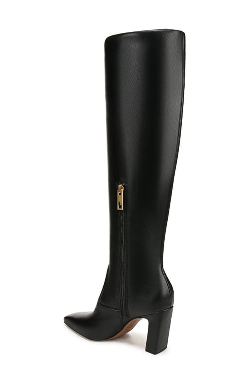 Shop Franco Sarto Bowman Snakeskin Embossed Knee High Boot In Black Smooth