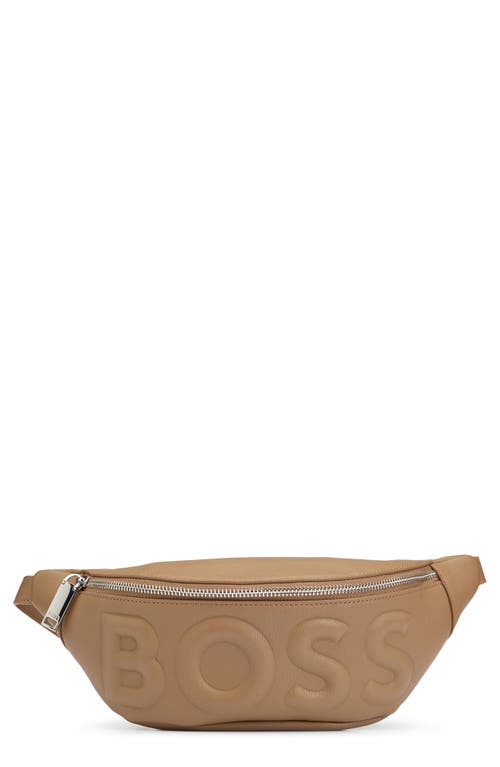 Olivia Faux Leather Belt Bag in Medium Beige