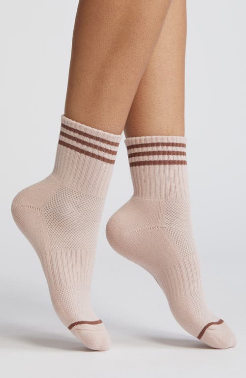 Le Bon Shoppe Girlfriend Stripe Cotton Blend Quarter Socks In Bellini
