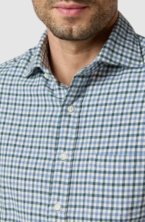 Shop Sid Mashburn Plaid Flannel Button-up Shirt In Spruce/delft/bone Flannel