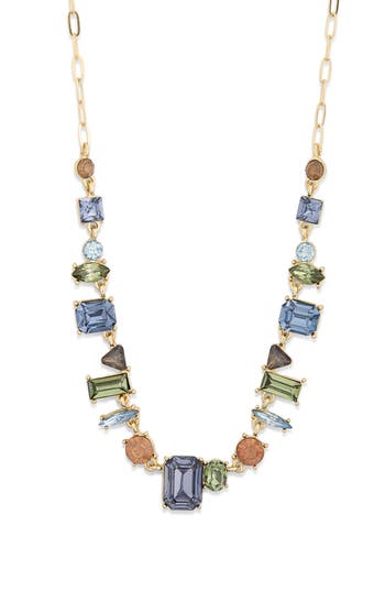 Nordstrom Rack Mixed Cz Stone Chain Necklace In Gray