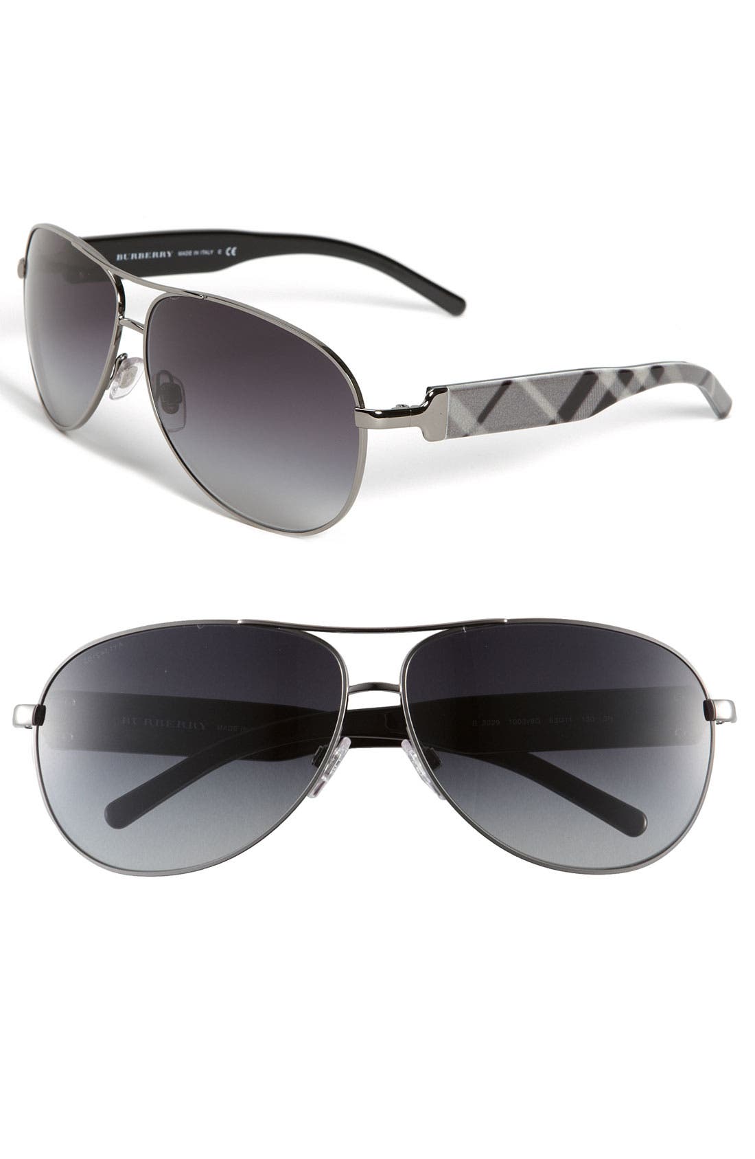 Burberry Check Print Aviator Sunglasses Nordstrom