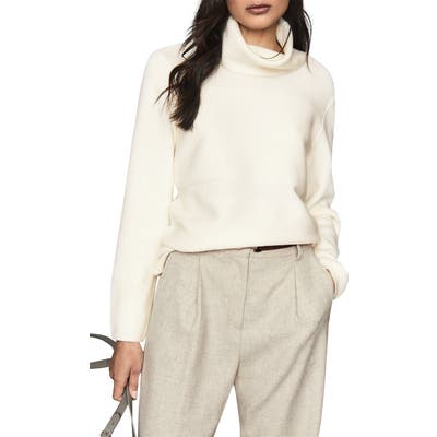 Reiss Shea Wool Blend Turtleneck Sweater, Ivory