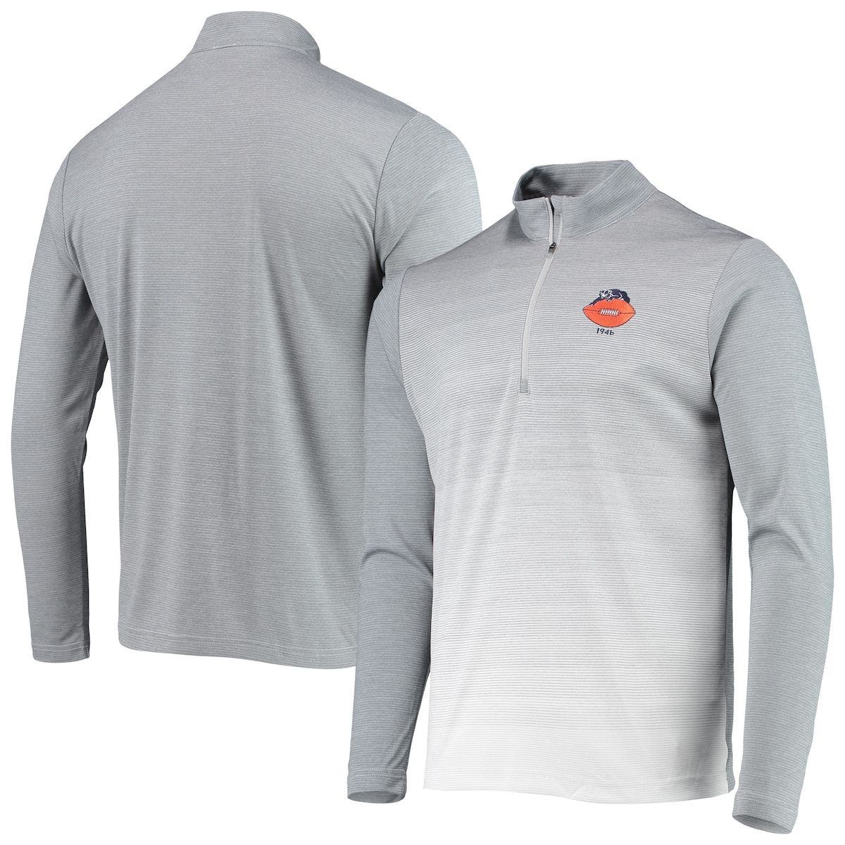 ANTIGUA Men's Antigua Heathered Gray/White Chicago Bears Throwback Cycle Quarter-Zip Jacket in Heather Gray at Nordstrom