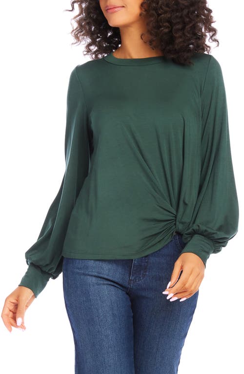 Shop Karen Kane Twist Hem Long Sleeve Top In Forest