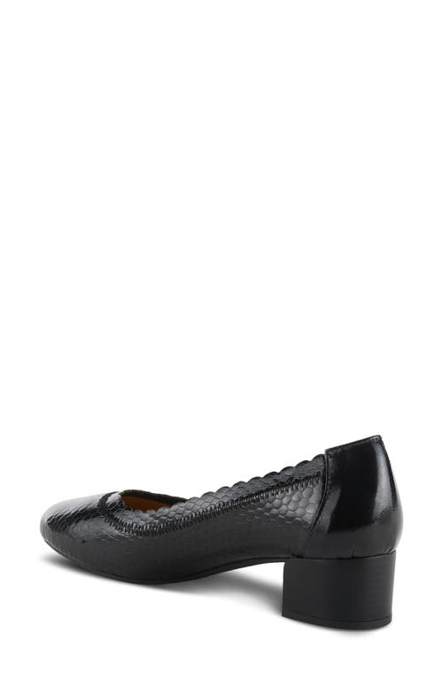 Spring Step Ahmeria Snakeskin Embossed Pump In Black Patent